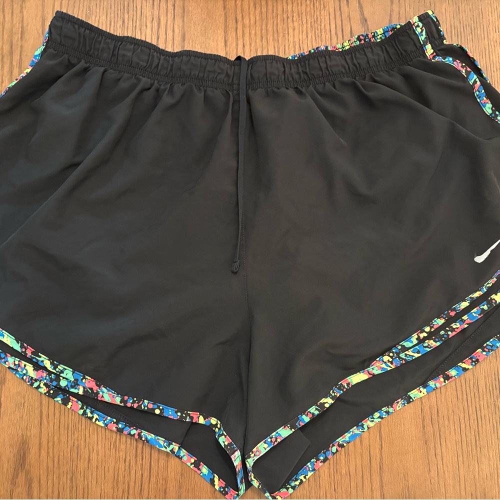 Nike Black Women's Athletic Shorts with Multicolor Trim